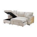  Homelegance Pompano 9630BE*2LC2R Sectional with Left Chaise, Pull-out Bed and Hidden Storage, Charging Ports IMAGE 10