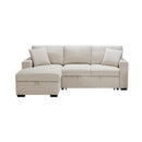  Homelegance Pompano 9630BE*2LC2R Sectional with Left Chaise, Pull-out Bed and Hidden Storage, Charging Ports IMAGE 1