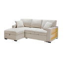  Homelegance Pompano 9630BE*2LC2R Sectional with Left Chaise, Pull-out Bed and Hidden Storage, Charging Ports IMAGE 2