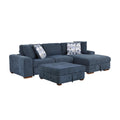  Manufacturer Color_Blue -- Homelegance Raife Fabric 3 pc Sectional IMAGE 1