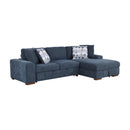  Manufacturer Color_Blue -- Homelegance Raife Fabric 3 pc Sectional IMAGE 4