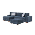  Manufacturer Color_Blue -- Homelegance Raife Fabric 3 pc Sectional IMAGE 1