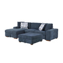  Manufacturer Color_Blue -- Homelegance Raife Fabric 3 pc Sectional IMAGE 1