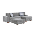  Manufacturer Color_Grey -- Raife 9624GY*32LRC 3 pc Sectional with Right Chaise and Ottoman IMAGE 1
