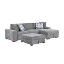  Manufacturer Color_Grey -- Raife 9624GY*32LRC 3 pc Sectional with Right Chaise and Ottoman IMAGE 1