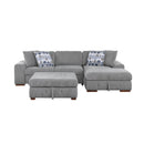  Manufacturer Color_Grey -- Raife 9624GY*32LRC 3 pc Sectional with Right Chaise and Ottoman IMAGE 2