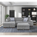  Manufacturer Color_Grey -- Raife 9624GY*3LC2R 3 pc Sectional with Left Chaise and Ottoman IMAGE 14