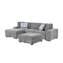  Manufacturer Color_Grey -- Raife 9624GY*3LC2R 3 pc Sectional with Left Chaise and Ottoman IMAGE 1