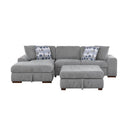  Manufacturer Color_Grey -- Raife 9624GY*3LC2R 3 pc Sectional with Left Chaise and Ottoman IMAGE 2
