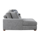  Manufacturer Color_Grey -- Raife 9624GY*3LC2R 3 pc Sectional with Left Chaise and Ottoman IMAGE 5
