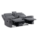  Homelegance Dean 9646GY-2 Double Reclining Love Seat with Center Console IMAGE 4
