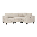  Homelegance Walterboro 9650BE*4SC 4 pc Sectional with Storage, Storage Pouches and Charging Ports IMAGE 1