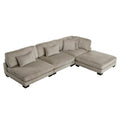  Manufacturer Color_Taupe -- Homelegance Traverse Fabric 4 pc Sectional IMAGE 1