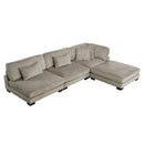  Manufacturer Color_Taupe -- Homelegance Traverse Fabric 4 pc Sectional IMAGE 1