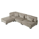  Manufacturer Color_Taupe -- Homelegance Traverse Fabric 4 pc Sectional IMAGE 2