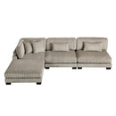  Manufacturer Color_Taupe -- Homelegance Traverse Fabric 4 pc Sectional IMAGE 3