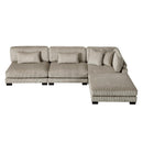  Manufacturer Color_Taupe -- Homelegance Traverse Fabric 4 pc Sectional IMAGE 4