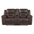  Manufacturer Color_Dark Brown -- Hazen 8538DB-2 Double Reclining Love Seat with Center Console IMAGE 1