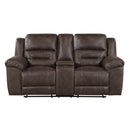  Manufacturer Color_Dark Brown -- Hazen 8538DB-2 Double Reclining Love Seat with Center Console IMAGE 1