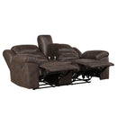  Manufacturer Color_Dark Brown -- Hazen 8538DB-2 Double Reclining Love Seat with Center Console IMAGE 4