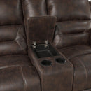  Manufacturer Color_Dark Brown -- Hazen 8538DB-2 Double Reclining Love Seat with Center Console IMAGE 5