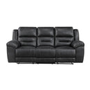  Manufacturer Color_Black -- Hazen 8538BK-3 Double Reclining Sofa IMAGE 1