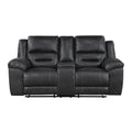  Manufacturer Color_Black -- Hazen 8538BK-2 Double Reclining Love Seat with Center Console IMAGE 1