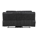  Manufacturer Color_Black -- Hazen 8538BK-2 Double Reclining Love Seat with Center Console IMAGE 3