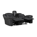  Manufacturer Color_Black -- Hazen 8538BK-2 Double Reclining Love Seat with Center Console IMAGE 4