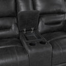  Manufacturer Color_Black -- Hazen 8538BK-2 Double Reclining Love Seat with Center Console IMAGE 5