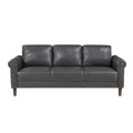  Manufacturer Color_Dark Grey -- Homelegance Hector Stationary Leather Look Sofa IMAGE 1