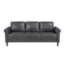  Manufacturer Color_Dark Grey -- Homelegance Hector Stationary Leather Look Sofa IMAGE 1