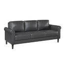  Manufacturer Color_Dark Grey -- Homelegance Hector Stationary Leather Look Sofa IMAGE 2