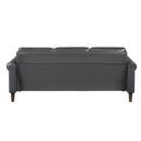  Manufacturer Color_Dark Grey -- Homelegance Hector Stationary Leather Look Sofa IMAGE 3