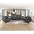  Manufacturer Color_Dark Grey -- Homelegance Hector Stationary Leather Look Sofa IMAGE 8