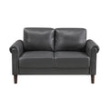  Manufacturer Color_Dark Grey -- Homelegance Hector Stationary Leather Look Loveseat IMAGE 1