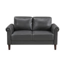  Manufacturer Color_Dark Grey -- Homelegance Hector Stationary Leather Look Loveseat IMAGE 1