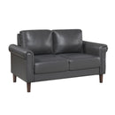  Manufacturer Color_Dark Grey -- Homelegance Hector Stationary Leather Look Loveseat IMAGE 2