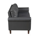 Manufacturer Color_Dark Grey -- Homelegance Hector Stationary Leather Look Loveseat IMAGE 3