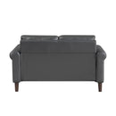  Manufacturer Color_Dark Grey -- Homelegance Hector Stationary Leather Look Loveseat IMAGE 4