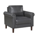  Manufacturer Color_Dark grey -- Homelegance Hector Stationary Leather Look Chair IMAGE 2