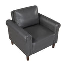  Manufacturer Color_Dark grey -- Homelegance Hector Stationary Leather Look Chair IMAGE 3