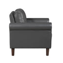  Manufacturer Color_Dark grey -- Homelegance Hector Stationary Leather Look Chair IMAGE 4