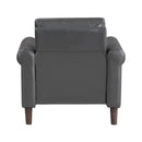  Manufacturer Color_Dark grey -- Homelegance Hector Stationary Leather Look Chair IMAGE 6