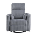  Manufacturer Color_Grey -- Homelegance Traverse Swivel Glider Fabric Recliner IMAGE 1