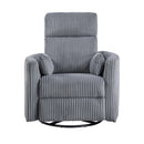  Manufacturer Color_Grey -- Homelegance Traverse Swivel Glider Fabric Recliner IMAGE 1