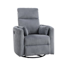  Manufacturer Color_Grey -- Homelegance Traverse Swivel Glider Fabric Recliner IMAGE 2