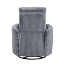  Manufacturer Color_Grey -- Homelegance Traverse Swivel Glider Fabric Recliner IMAGE 6