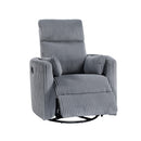  Manufacturer Color_Grey -- Homelegance Traverse Swivel Glider Fabric Recliner IMAGE 7