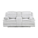  Manufacturer Color_Grey -- Homelegance Goodland Reclining Fabric Loveseat with Console IMAGE 1